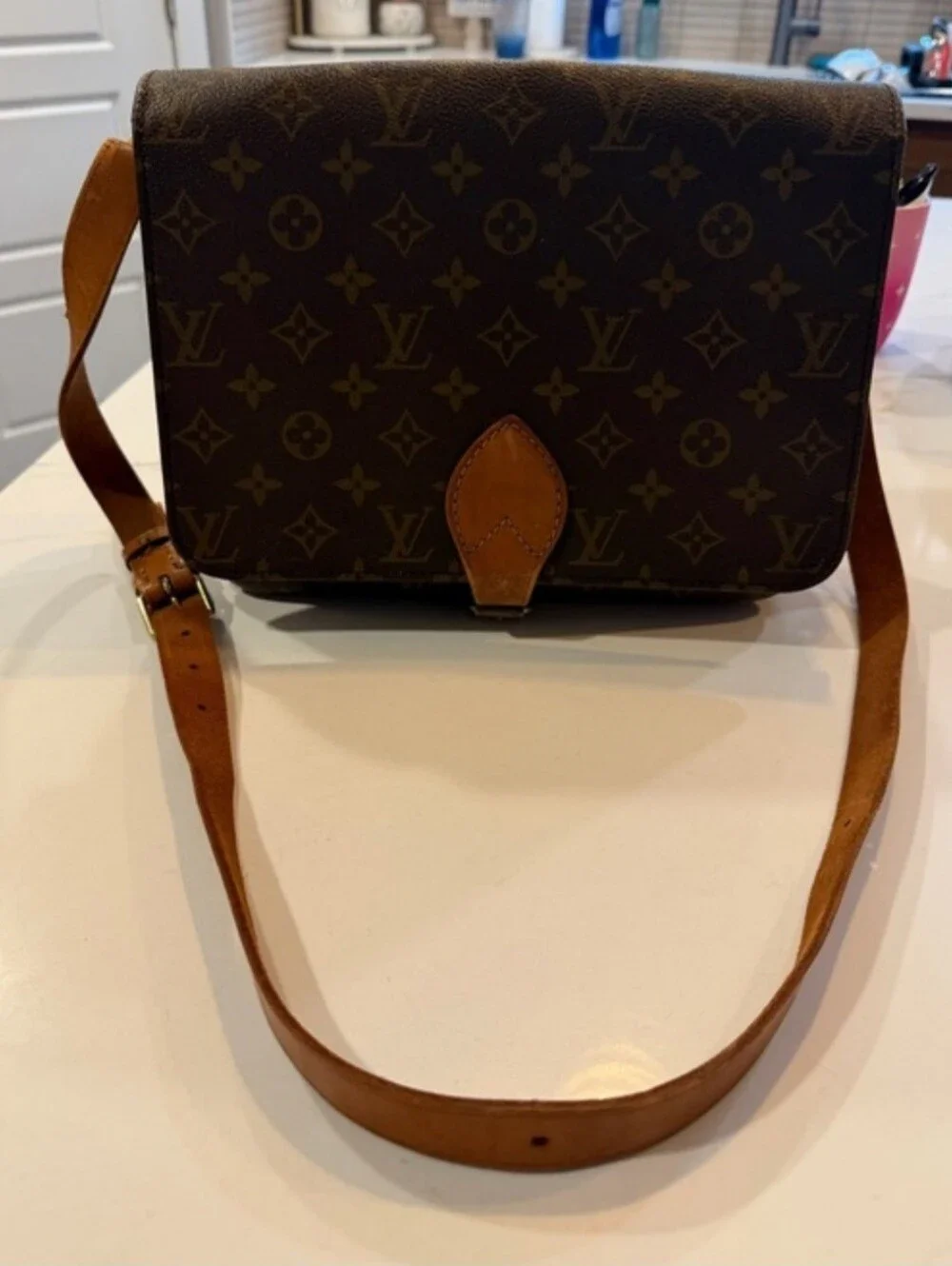 Authentic Vintage Louis Vuitton Monogram Cartouchière Crossbody Bag